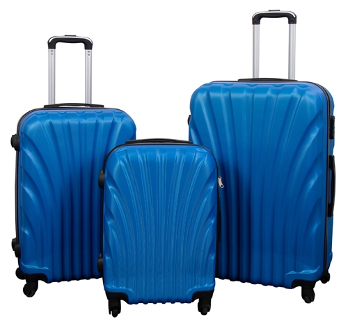 Luggage set - 3 pcs. Hard-shell suitcases - Blue Mussel