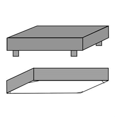 Boxlagen - Sort - 160x200x40 cm - 100% bomuldssatin