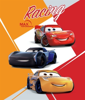 Børnetæppe - Cars 3 - 120x140 cm - Blødt og lækkert Fleece tæppe - Borg Living