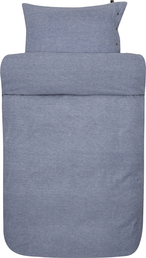 Flannel bedding - 140x200 cm - 100% soft yarn-dyed cotton flannel - Høie of Scandinavia - Casper blue premium bedding set