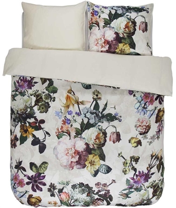 Bedding for double duvet 200x200 cm - Fleur Ecru - Reversible bed set - 100% cotton satin - Essenza bedding