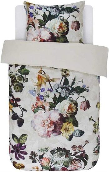 Floral bedding - 140x220 cm - Fleur Ecru - Reversible bedding set - 100% cotton satin - Essenza bedding