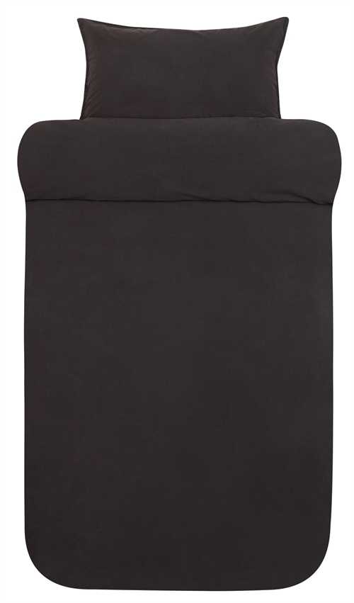 Organic bedding 140x220 cm - 100% Stonewashed cotton - HØIE of Scandinavia Frøya black bedding set