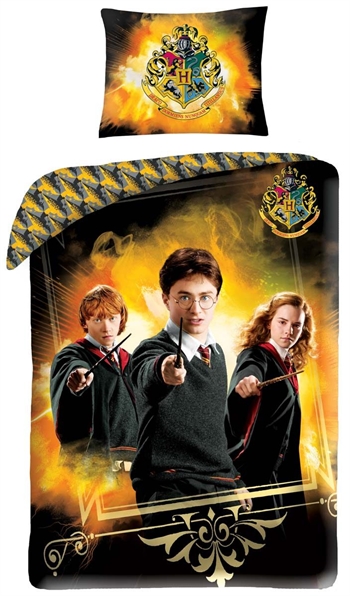 Harry Potter bedding - 150x210 cm - Harry, Ron and Hermione - Reversible duvet cover - 100% cotton bedding set