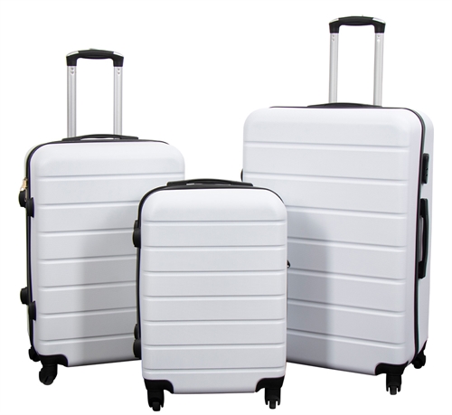 Suitcase offers - Set of 3 pieces - Exclusive hard-shell luggage set - Stripe White