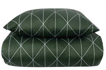 Bedding double duvet 200x220 cm - Graphic harlequin green - 100% Cotton satin - By Night double bedding