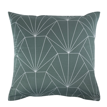 Cushion cover 60x63 cm - Reversible design in 100% cotton satin - Hexagon dusty green - From By Night