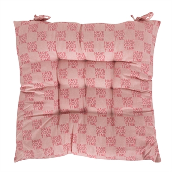 Chair cushion - 35x35x6 cm - Pink garden cushion with text