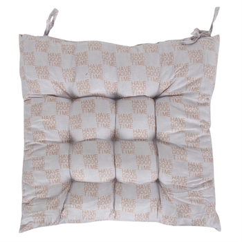 Chair cushion - 35x35x6 cm - Grey garden cushion with text