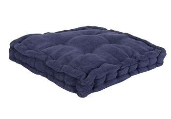 Futon cushion - 40x40x7 cm - Soft futon cushion made of velvet fabric - Dark blue