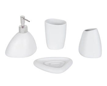 Bathroom set - 4 pieces - White - Bathroom accessories