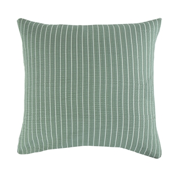 Pillowcase 60x63 cm - Seersucker -  Green & white striped pillowcase - 2-in-1 design - 100% Cotton - By Night