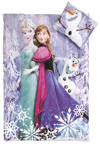 Frozen bedding - 150x210 cm - Anna,   Elsa & Olaf - Duvet cover with 2-in-1 design - 100% cotton