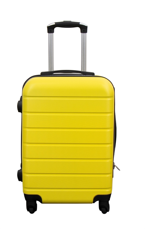 Cabin suitcase - Hard-shell lightweight suitcase - Size small - Yellow stripe