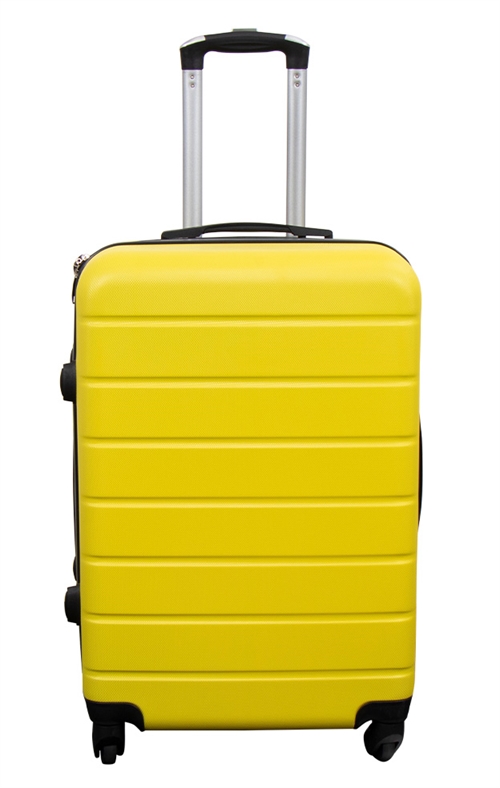 Suitcase - Hard-shell suitcase - Size Medium - Yellow - Practical travel suitcase