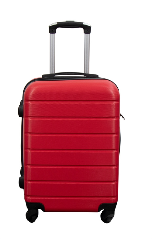 Cabin suitcase - Hard-shell lightweight suitcase - Size small - Red stripe