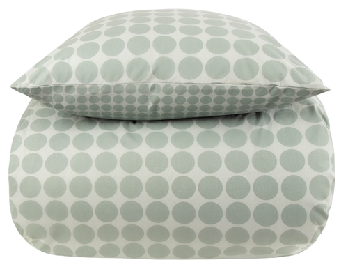 Bedding 200x220 cm - Circle green - Dotted bedding - 100% cotton - Borg Living double duvet cover