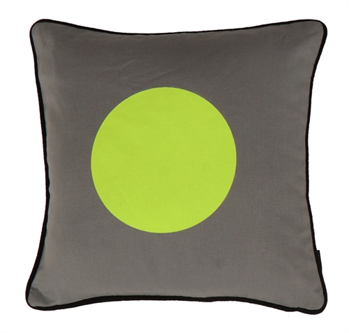 Decorative cushion cover - 30x30 cm - Grey with yellow dot - 2in1 design - Mette Ditmer