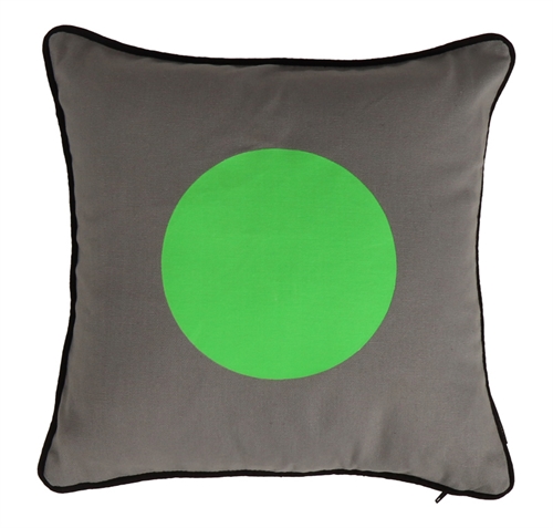 Decorative cushion cover - 30x30 cm - Grey with green dot - 2in1 design - Mette Ditmer