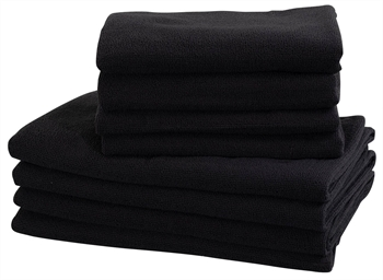 Microfibre towels - Pack of 8 - Black - Lightweight towels