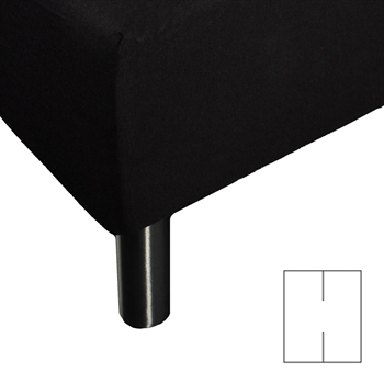 Split sheet - H-split - 160x200 cm - Black - 100% Cotton jersey sheet - Stretch fitted sheet for adjustable bed