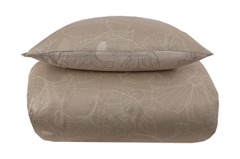 Bedding set 140x200 cm - Reversible design in 100% cotton satin - Big Flower sand - Set from By Night