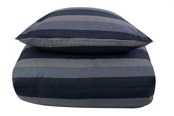 Striped bed linen 150x210 cm - 100% Soft cotton satin - Big Stripes Blue - By Night bedding set