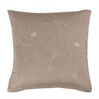 Pillowcase 60x63 cm - Reversible design in 100% cotton satin - Big Flower sand - From By Night