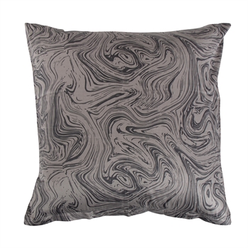 Pillowcase 60x63 cm - 100% soft cotton satin - Marble dark grey - From By Night