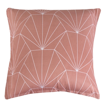 Pillowcase 60x63 cm - Reversible design in 100% cotton satin - Hexagon peach - By Night