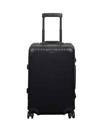 Hand luggage suitcase - Aluminium suitcase - Black - Luxurious trolley with TSA lock - 36 litres