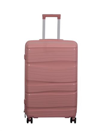 Large suitcase - Waves rose - Lightweight suitcase in Polypropylene - Stylish travel suitcase