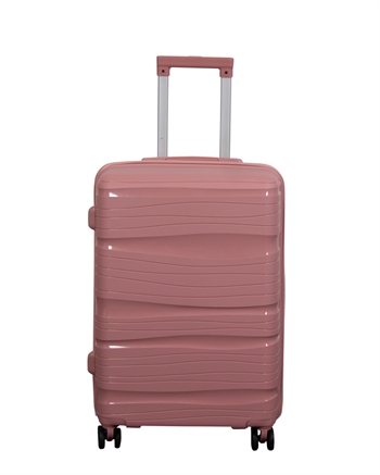 Suitcase - Waves rose - Medium size - Lightweight suitcase in Polypropylene - Smart travel suitcase