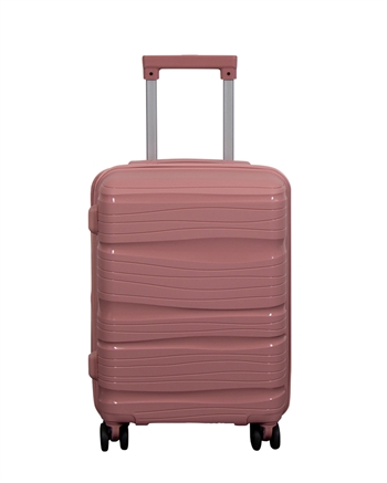 Cabin suitcase - Lightweight polypropylene suitcase - Waves rose - Hard-shell travel suitcase