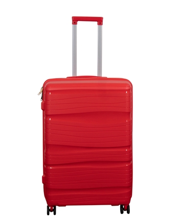 Large suitcase - Waves red - Lightweight suitcase in Polypropylene - Smart travel suitcase