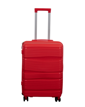 Suitcase - Waves red - Medium size - Lightweight suitcase in Polypropylene - Smart travel suitcase