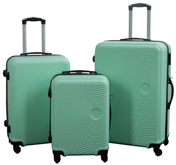 Suitcases - Set of 3 - Exclusive hard-shell luggage set offer  - Pastel green circles