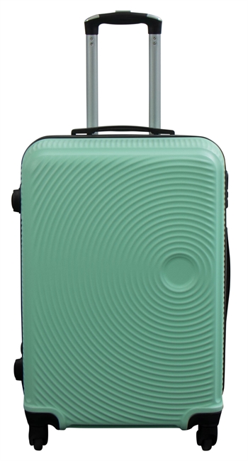 Suitcase - Size Medium - Hard-shell suitcase - Pastel green circles - Smart affordable travel suitcase