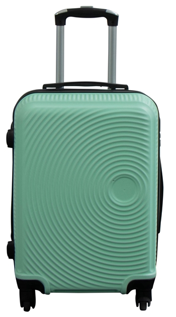 Hand luggage suitcase - Hard-shell lightweight suitcase - Cabin trolley - Pastel green circles