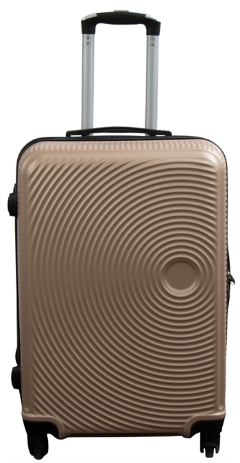 Suitcase - Size Medium - Hard-shell suitcase - Gold circles - Smart, economical travel suitcase