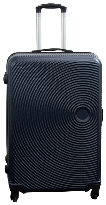 Large suitcase - Dark blue circles - Hard-shell suitcase - Affordable, smart travel suitcase