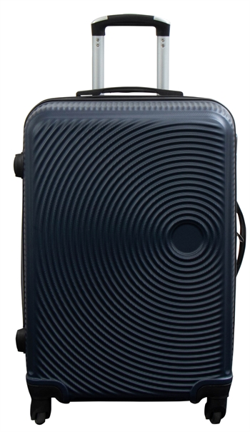 Suitcase - Size Medium - Hard-shell suitcase - Dark blue circles - Stylish, affordable travel suitcase