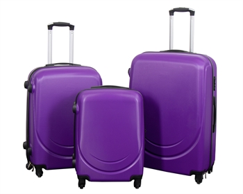 Luggage set - 3 pcs. - Hard-shell travel suitcases - Classic Purple - Lightweight suitcases