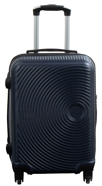 Hand luggage suitcase - Hard-shell lightweight suitcase - Cabin trolley - Dark blue circles