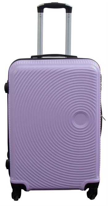 Suitcase - Size Medium - Hard-shell suitcase - Light purple circles - Smart affordable travel suitcase