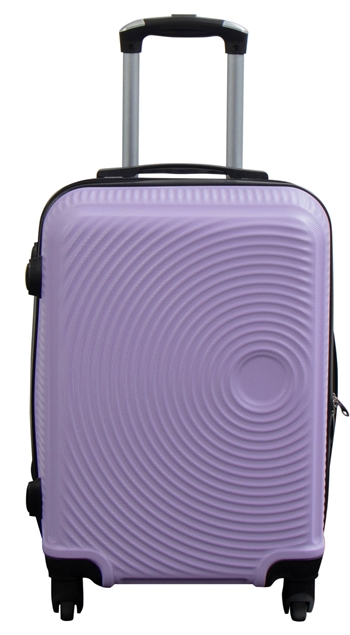 Hand luggage suitcase - Hard-shell lightweight suitcase - Cabin trolley - Light purple circles