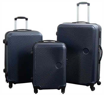 Suitcases - Set of 3 - Exclusive hard-shell luggage set offer  - Dark blue circles