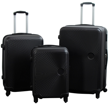 Suitcases - Set of 3 - Exclusive hard-shell luggage set offer  - Black circles