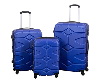 Luggage set - 3 pcs. - Hard-shell travel suitcases - Military   Blue - Lightweight suitcases