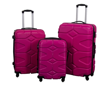 Luggage set - 3 pcs. - Hard-shell travel suitcases - Military Pink - Lightweight suitcases